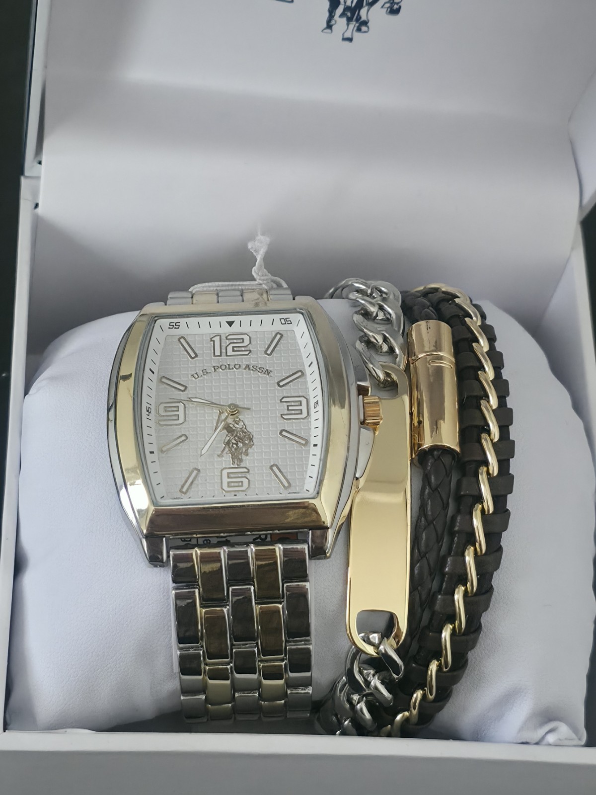 U.S. Polo Assn. Since 1890 Mens Two Tone 4-pc. Watch Boxed Set