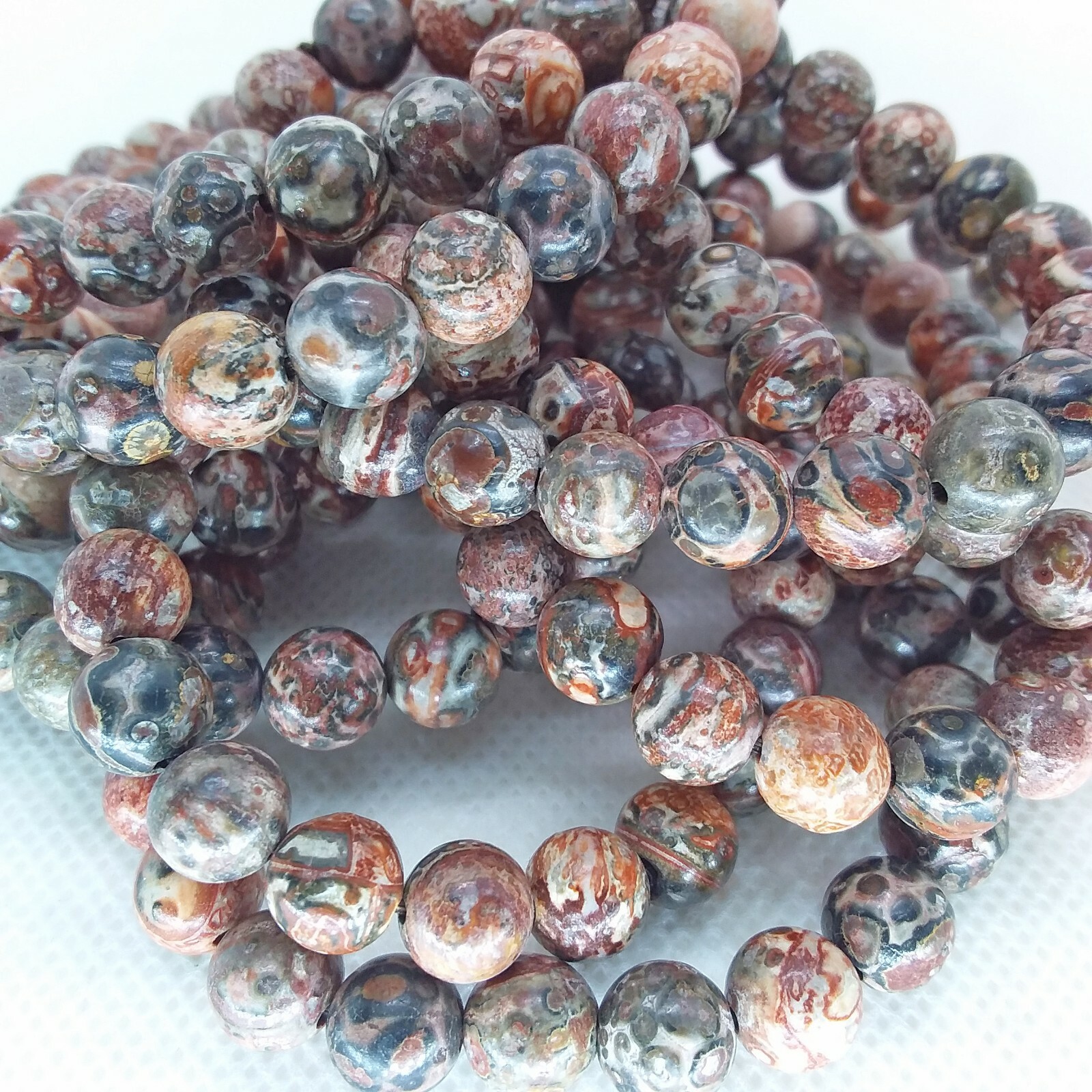 Leopard Jasper, 8mm, bracelet, elastic, stretchy, green, orange, yellow, #1918