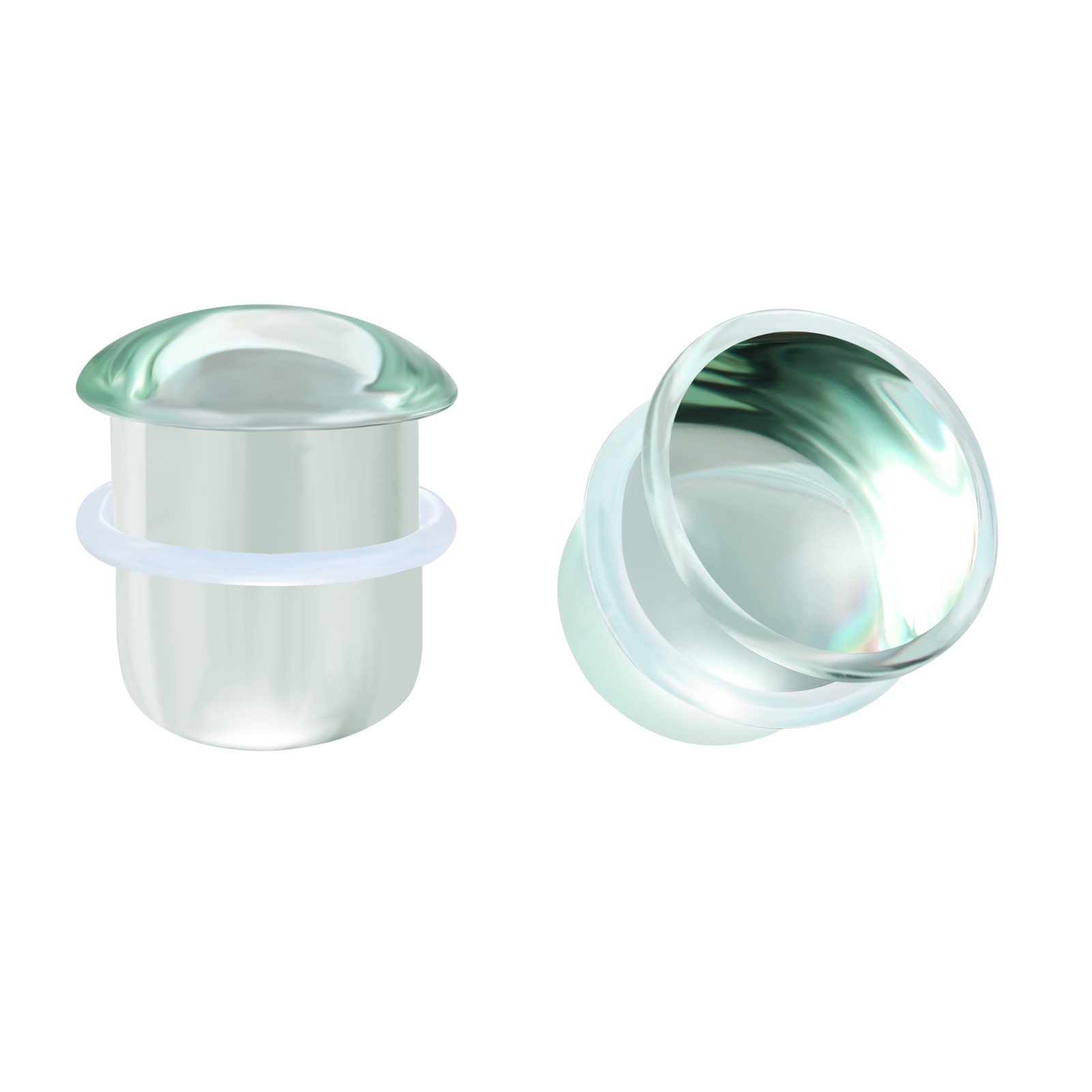 Single Flare Plugs Tunnels Glass Ear Gauges Ear Lobe Stretching Piercing 3-25MM
