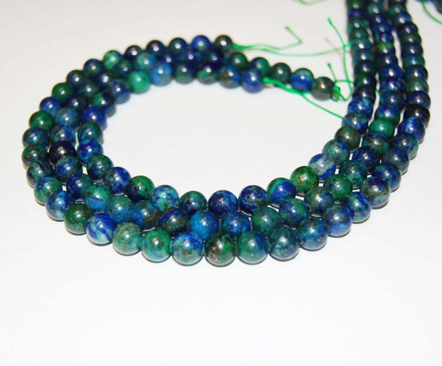 Chrysocolla Round Beads Strand 6mm 8mm Smooth Gemstone Beads 15.5