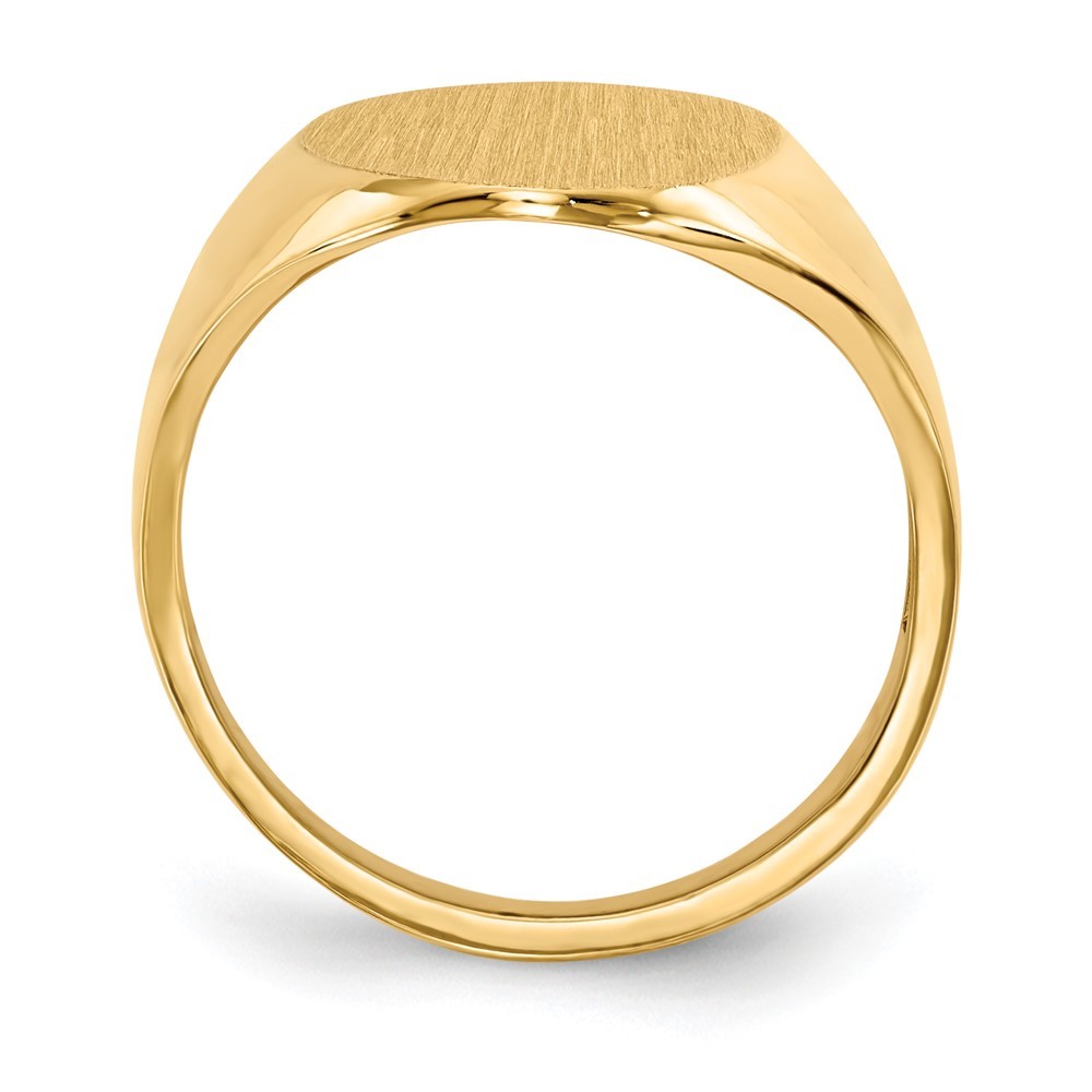 14k Yellow Gold 12.0×17.0mm Oval Open Back Signet Ring Size 7