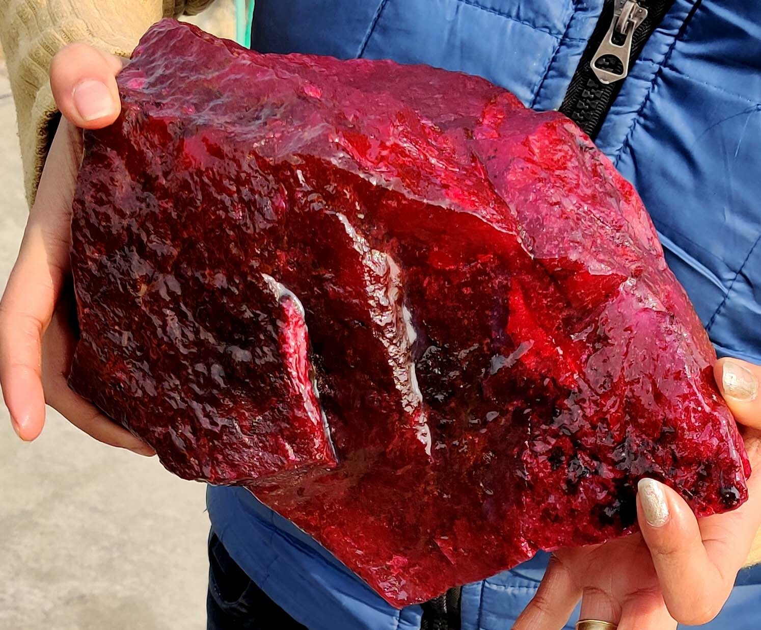DYED 3760 CT RED RUBY NATURAL AFRICAN CERTIFIED GEMSTONE HUGE ROUGH MKO