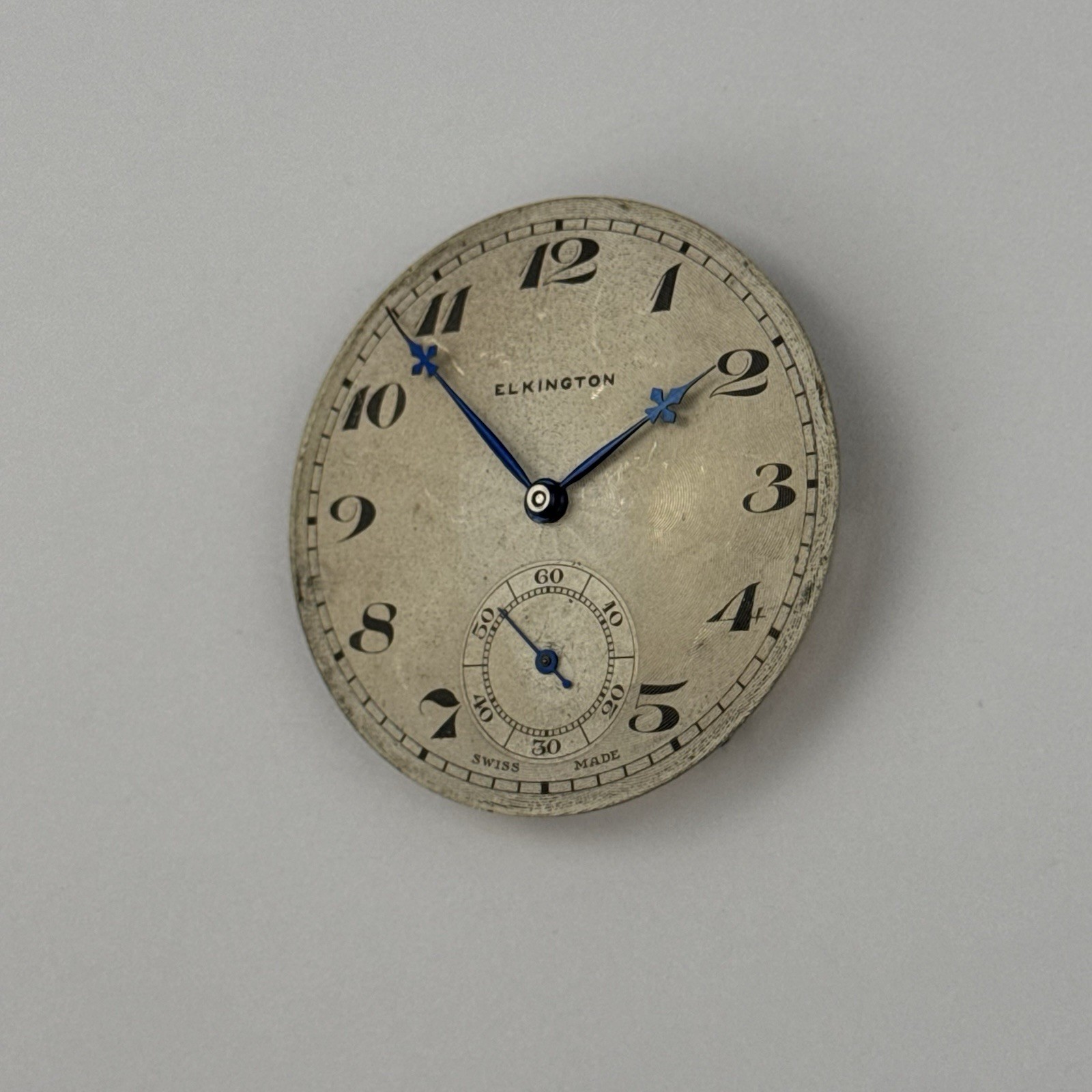 Pocket Watch Movement Swiss 39.7mm, 12S Good Hands, Guilloche Parts Repair (966)