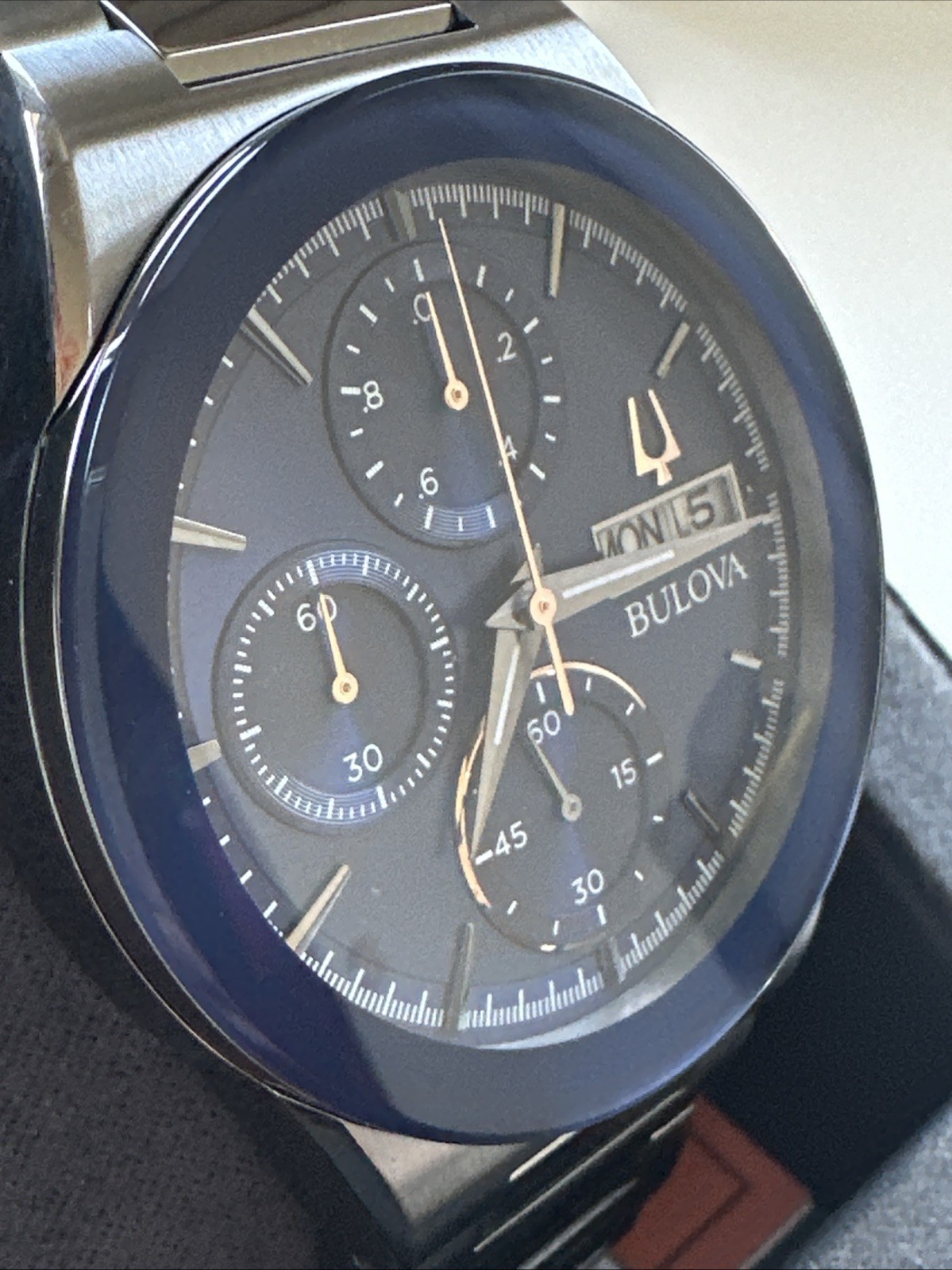 Bulova Men’s Quartz Chronograph Date Silver Stainless Steel Watch 41 MM 98C143