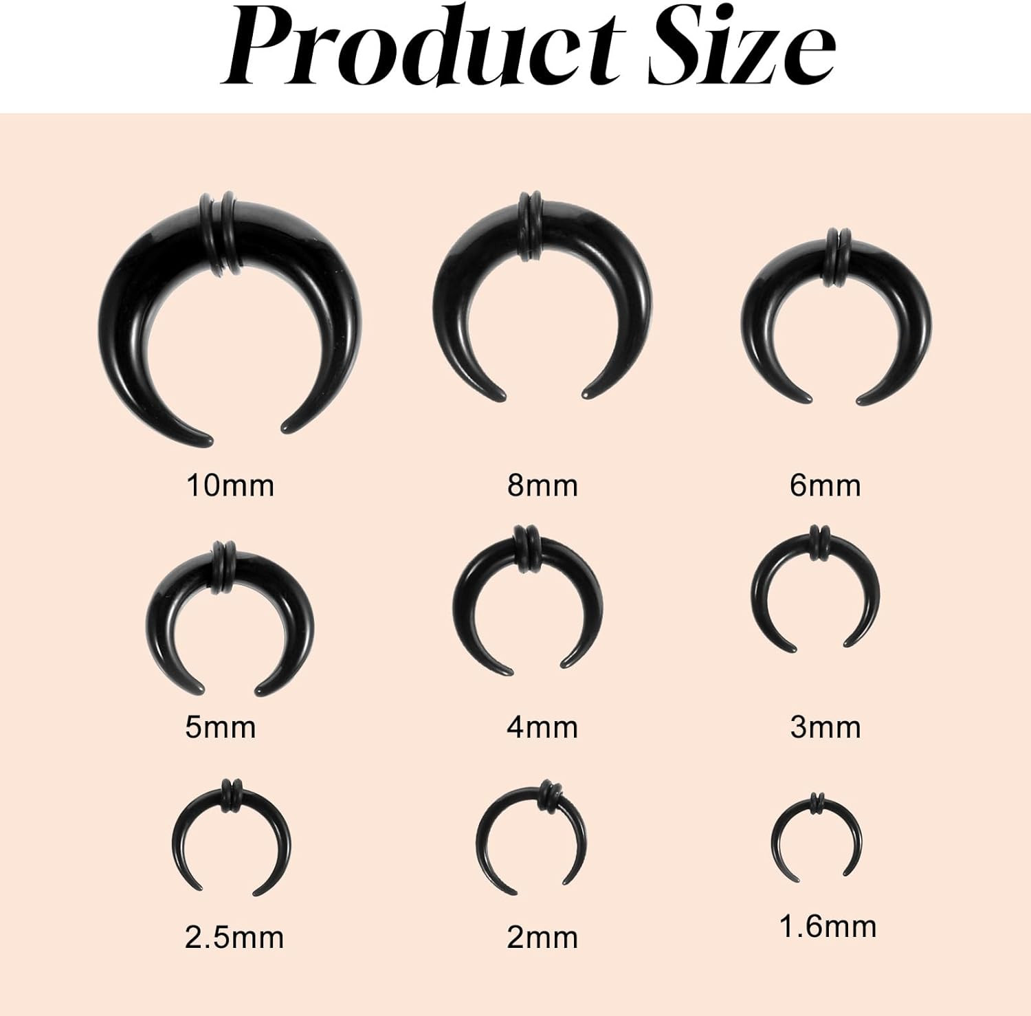 18 Pcs Septum Pincher Tapers Rings, Septum Stretching Piercing Kit Body Cartilag