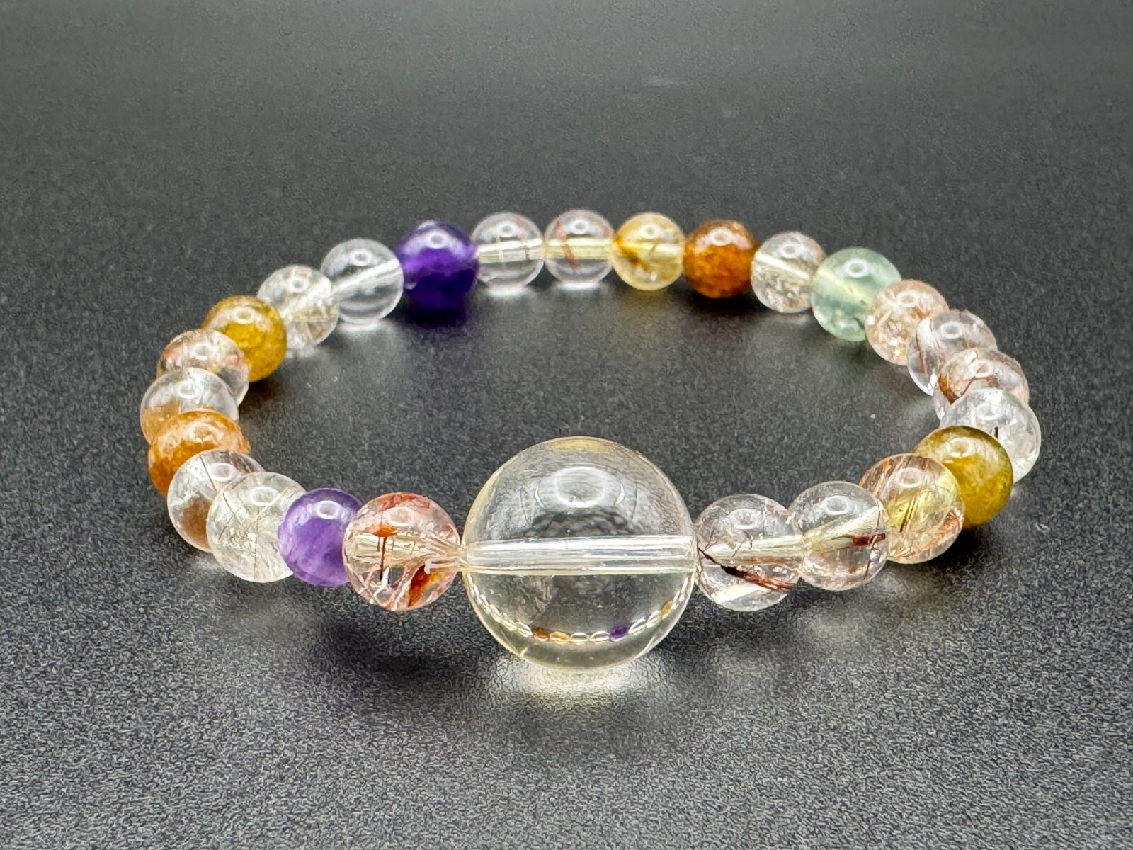 MultiGemstone Quartz Crystal Vibrant Energy and Harmony Handcrafted