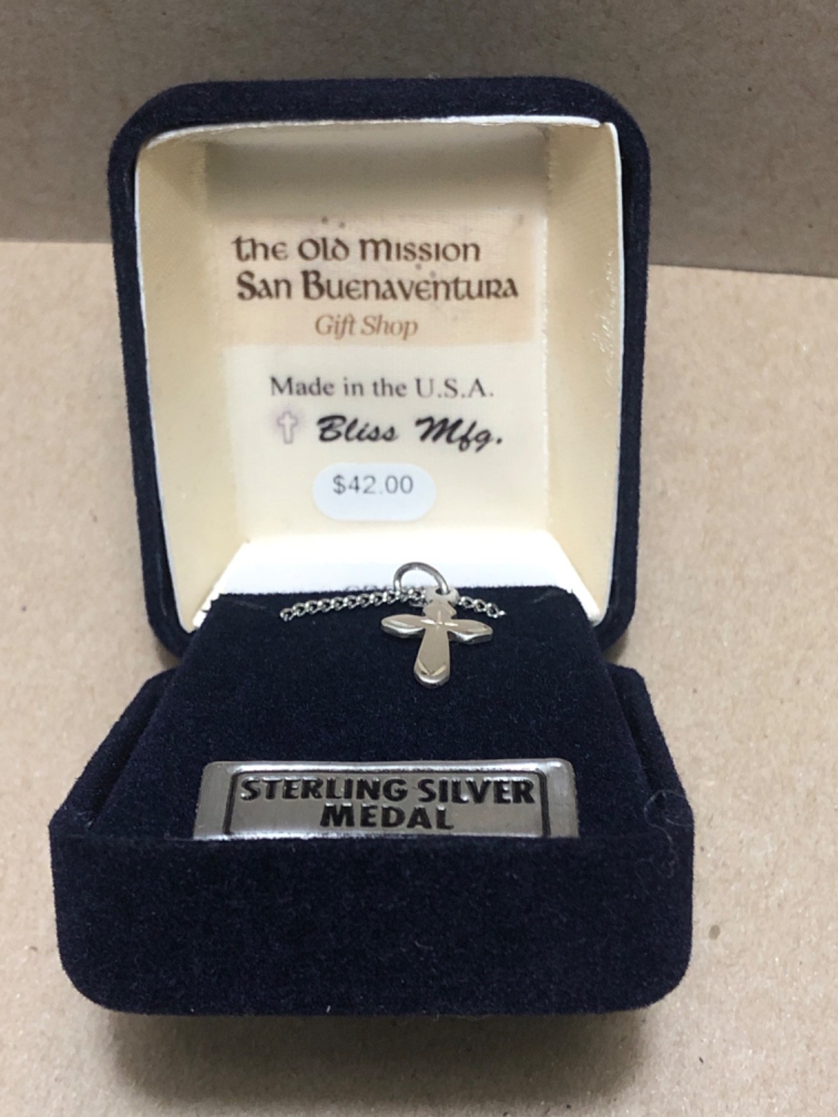 Vintage Signed Bliss Cross Pendant 925 sterling Silver New