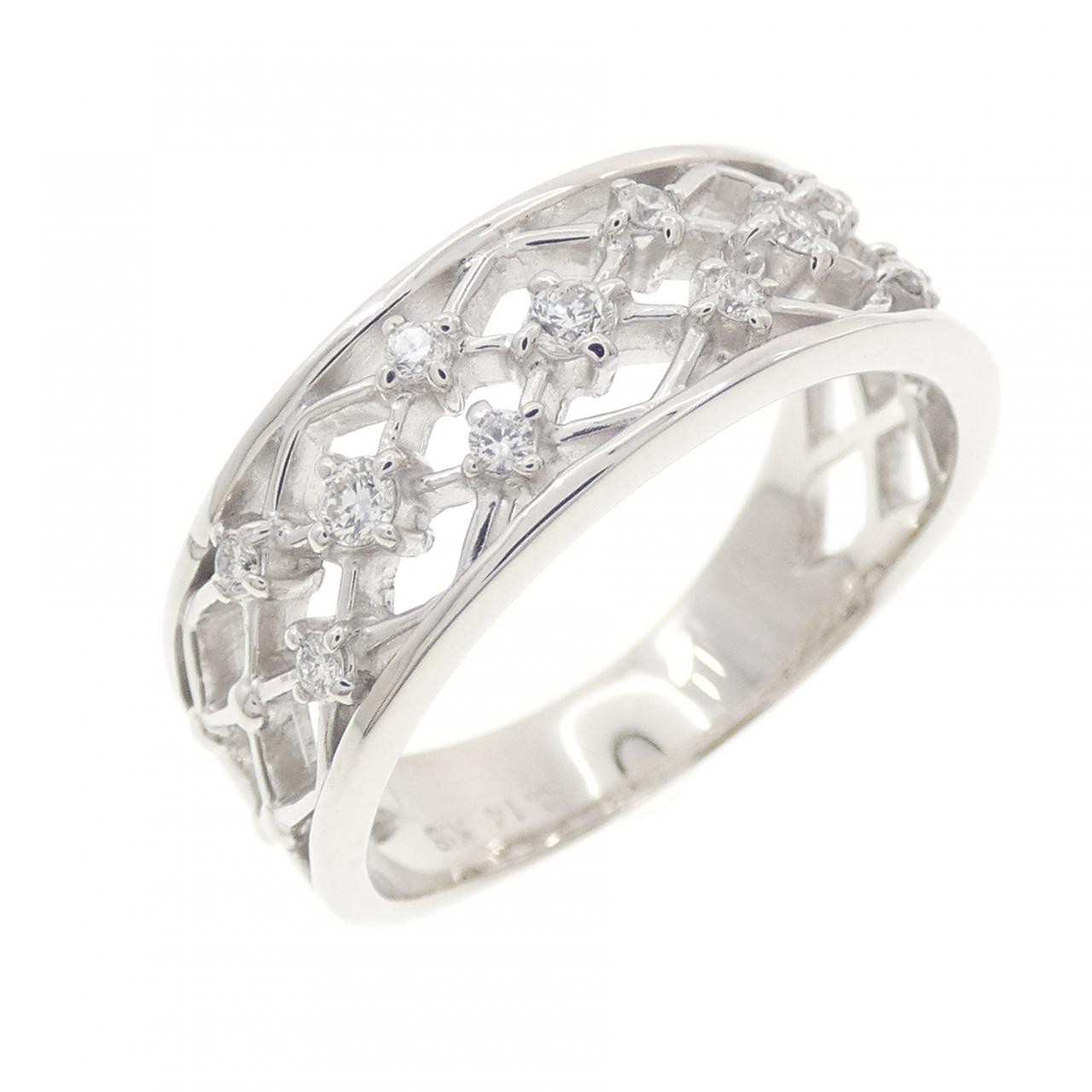 Authentic K18WG Diamond Ring 0.14CT #230-000-488-5879