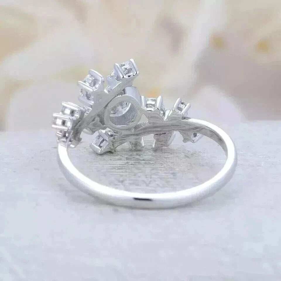 2Ct Round Cut Lab Created Diamond Women’s Engagement Ring 14K White Gold Plated