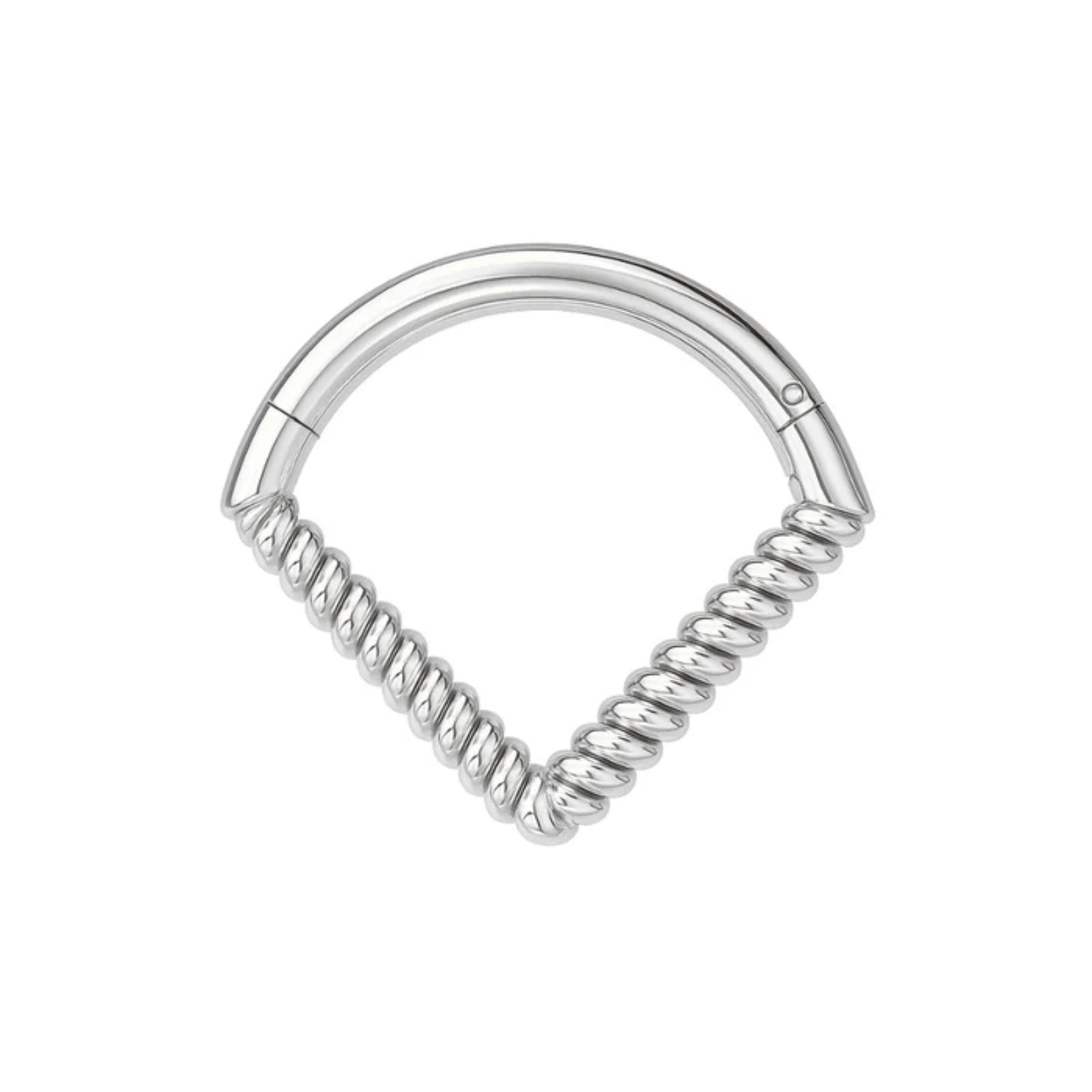 925 Sterling Silver Twisted V Shape Hinged Clicker Ring Nose Septum Cartilage