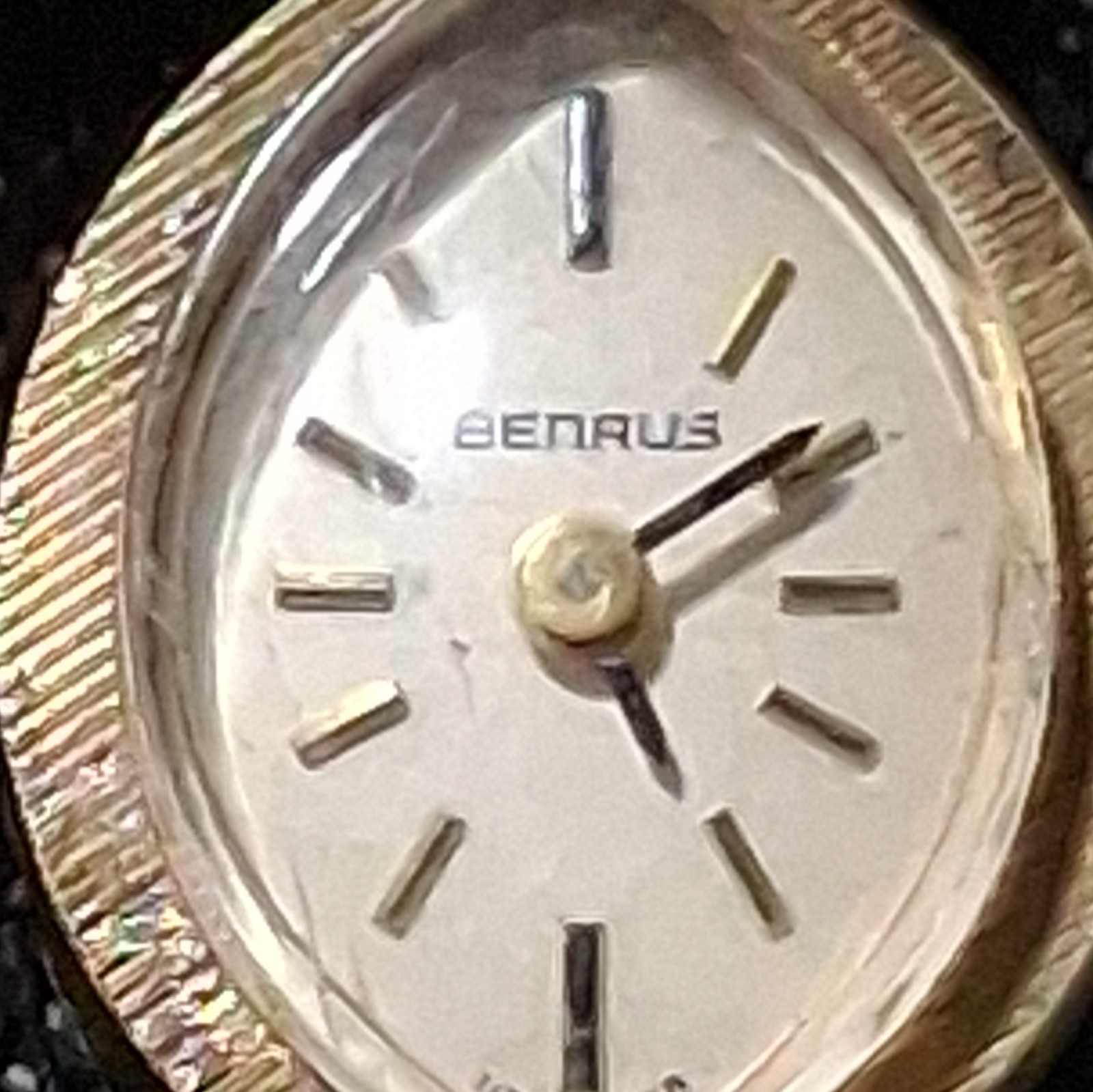 Benrus Women’s Oval Gold Plated Dress Watch Manual Mechanical White Dial