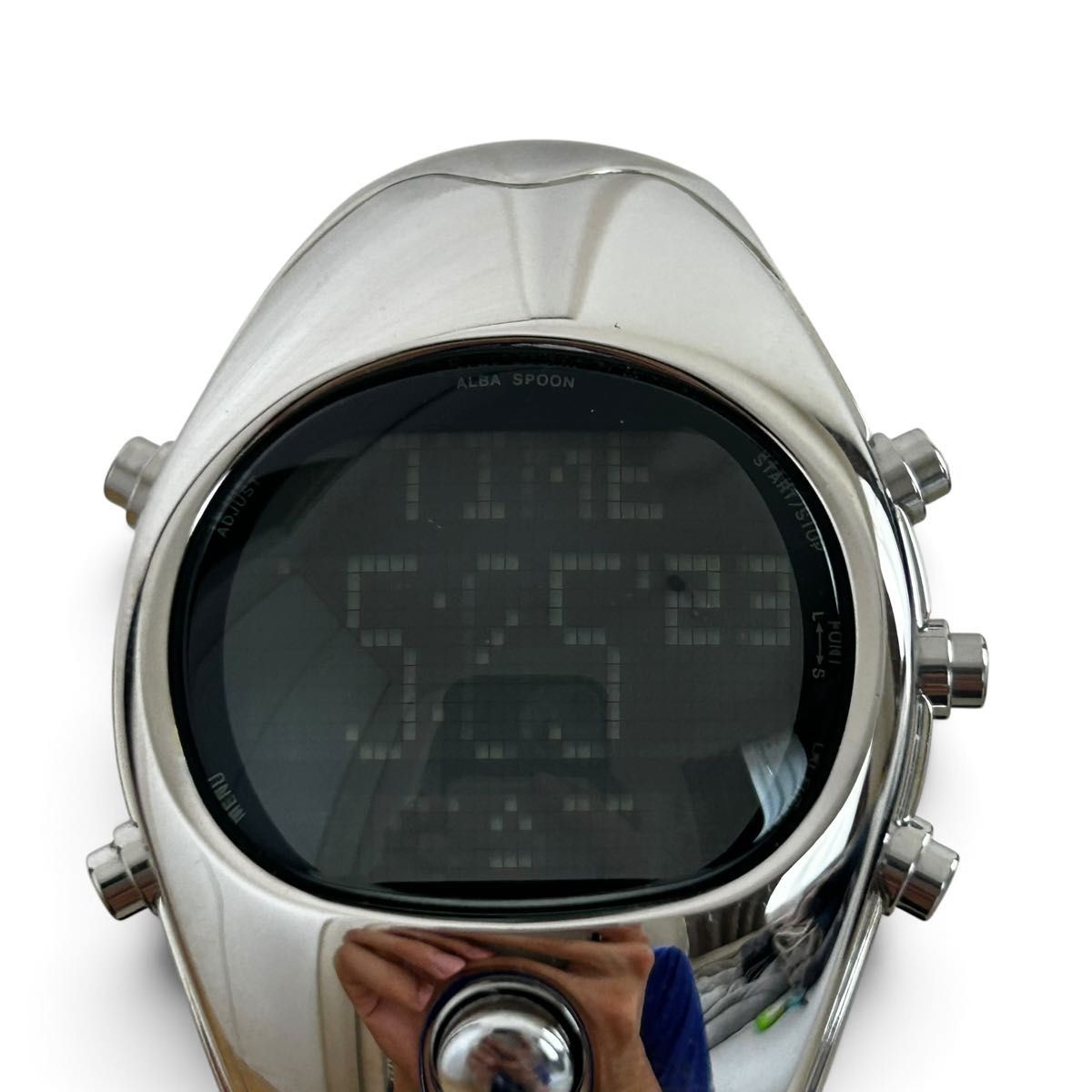 Operation confirmed SEIKO ALBA SPOON w850 Seiko Alba Spoon Digital Silver y2k St