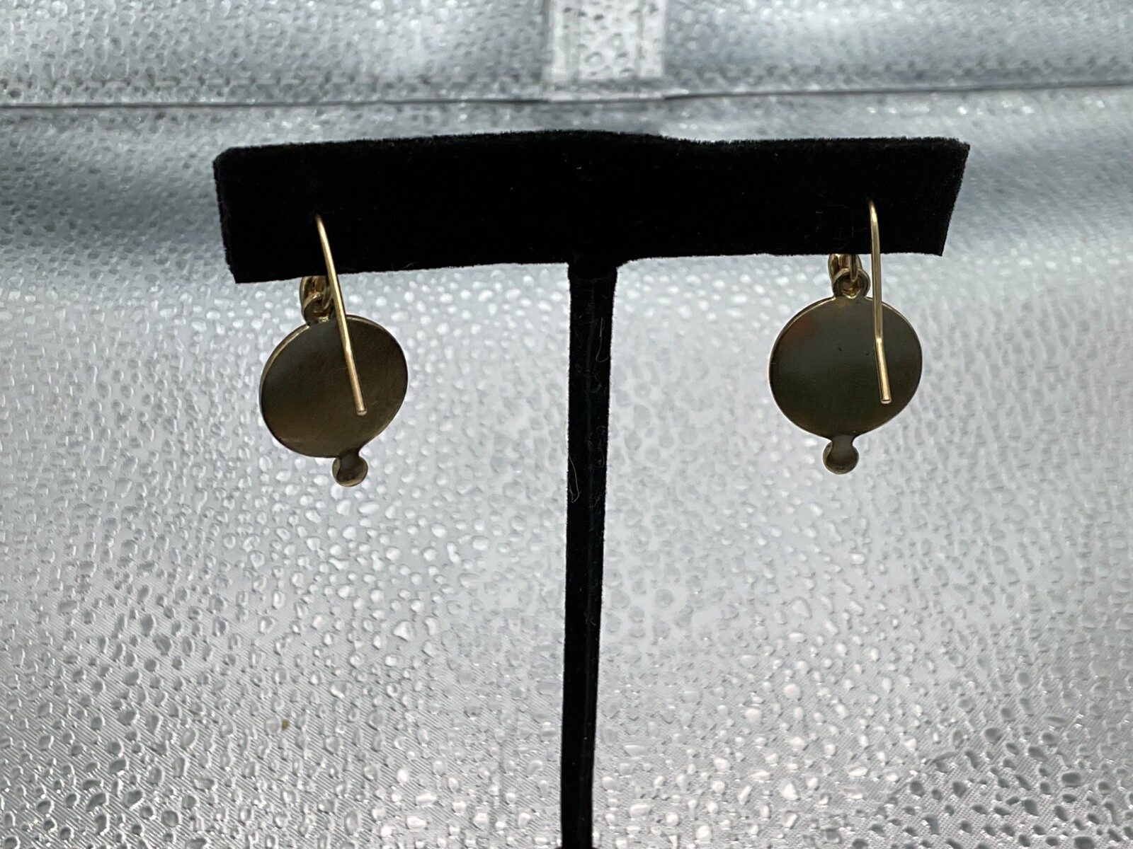 MATTE GOLD FAUX TURQUOISE CABOCHON DANGLE FRENCH WIRE EARRINGS NWOT