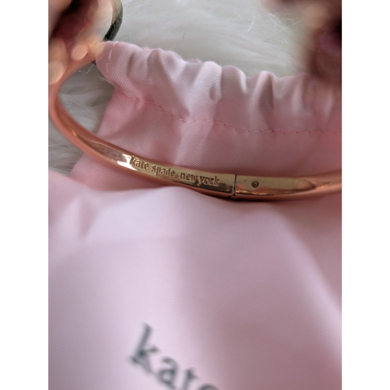 Kate Spade New York Winter Rose Pavé Hinged Open Cuff Bracelet