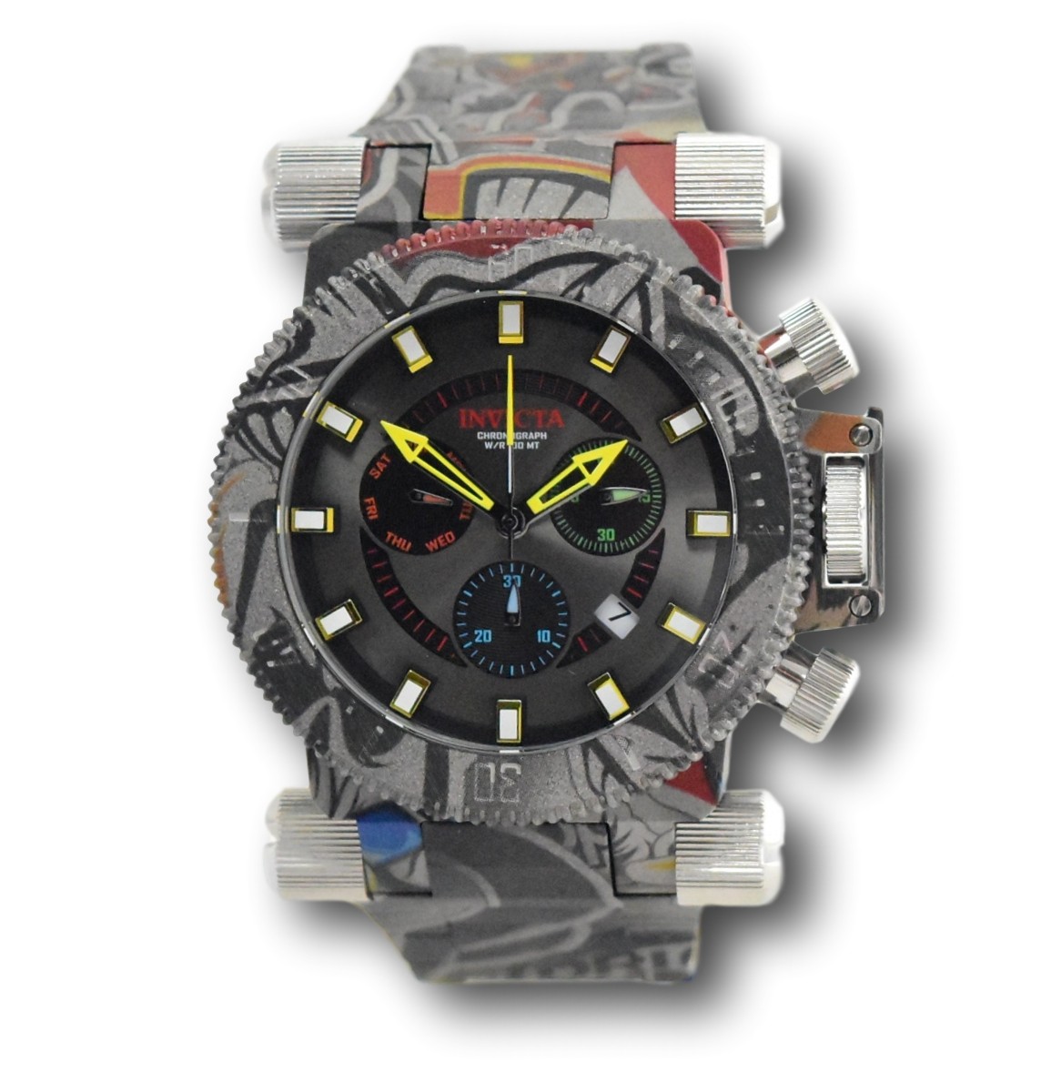Invicta Coalition Forces Graffiti Hydro-Plated Men 51mm Swiss Chrono Watch 26449