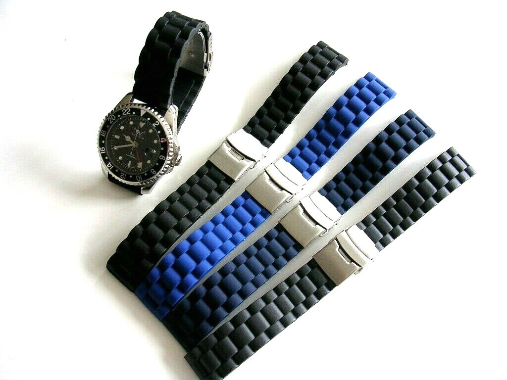 Silicon Rubber Diver Link deploy watch band strap Sport Dbl Lock IW SUISSE USA