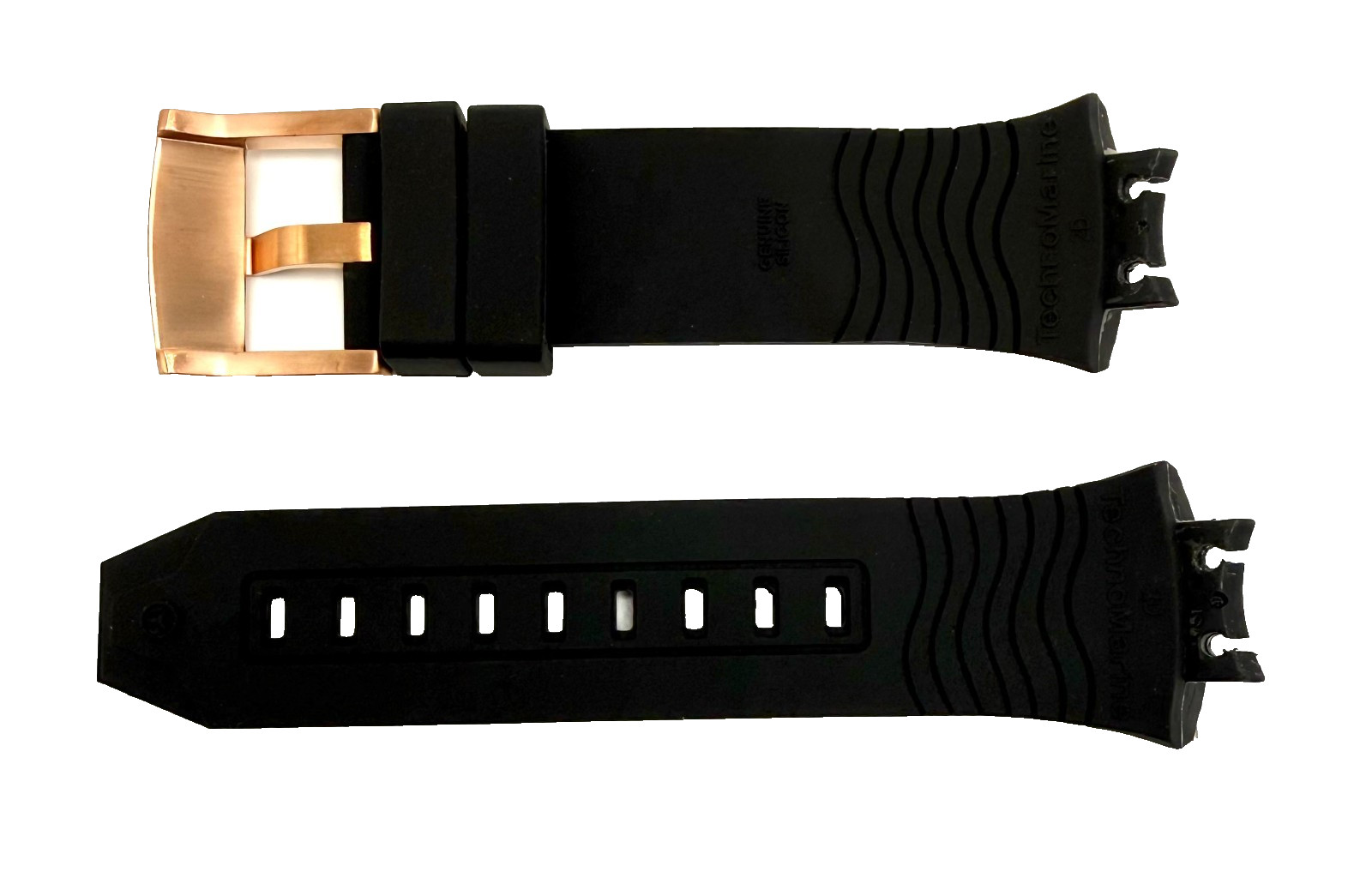 TECHNOMARINE TM-115367 BLACK SILICONE / ROSE GOLD BUCKLE 29mm WATCH BAND
