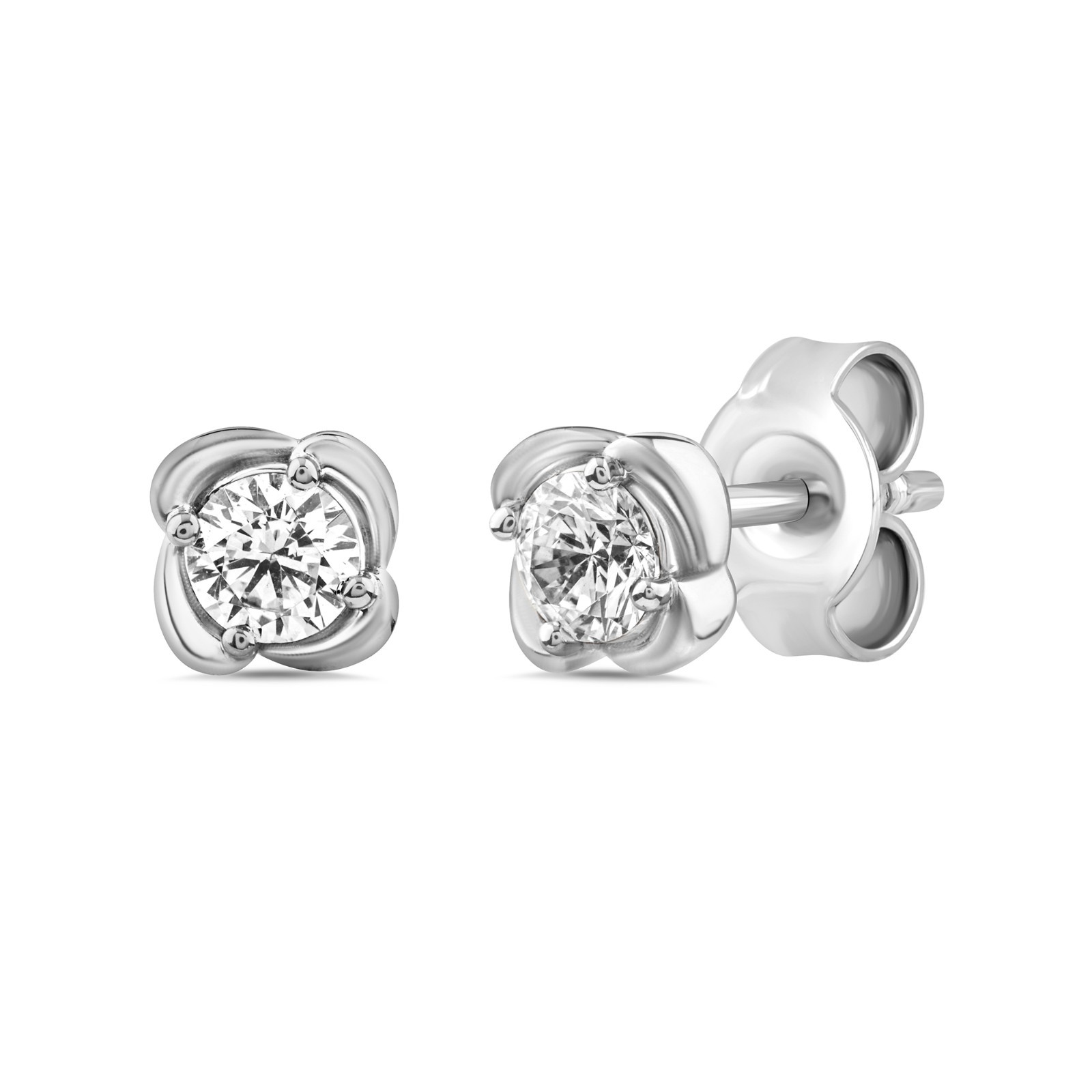 0.25Ct Round Lab Grown Diamond Solitaire Womens Stud Earring 925 Sterling Silver