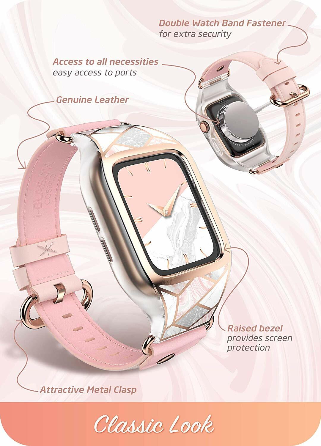 i-Blason For Apple Watch 6 SE 5 4 3 2 1 Wristwatch Band Strap Bumper Case Women