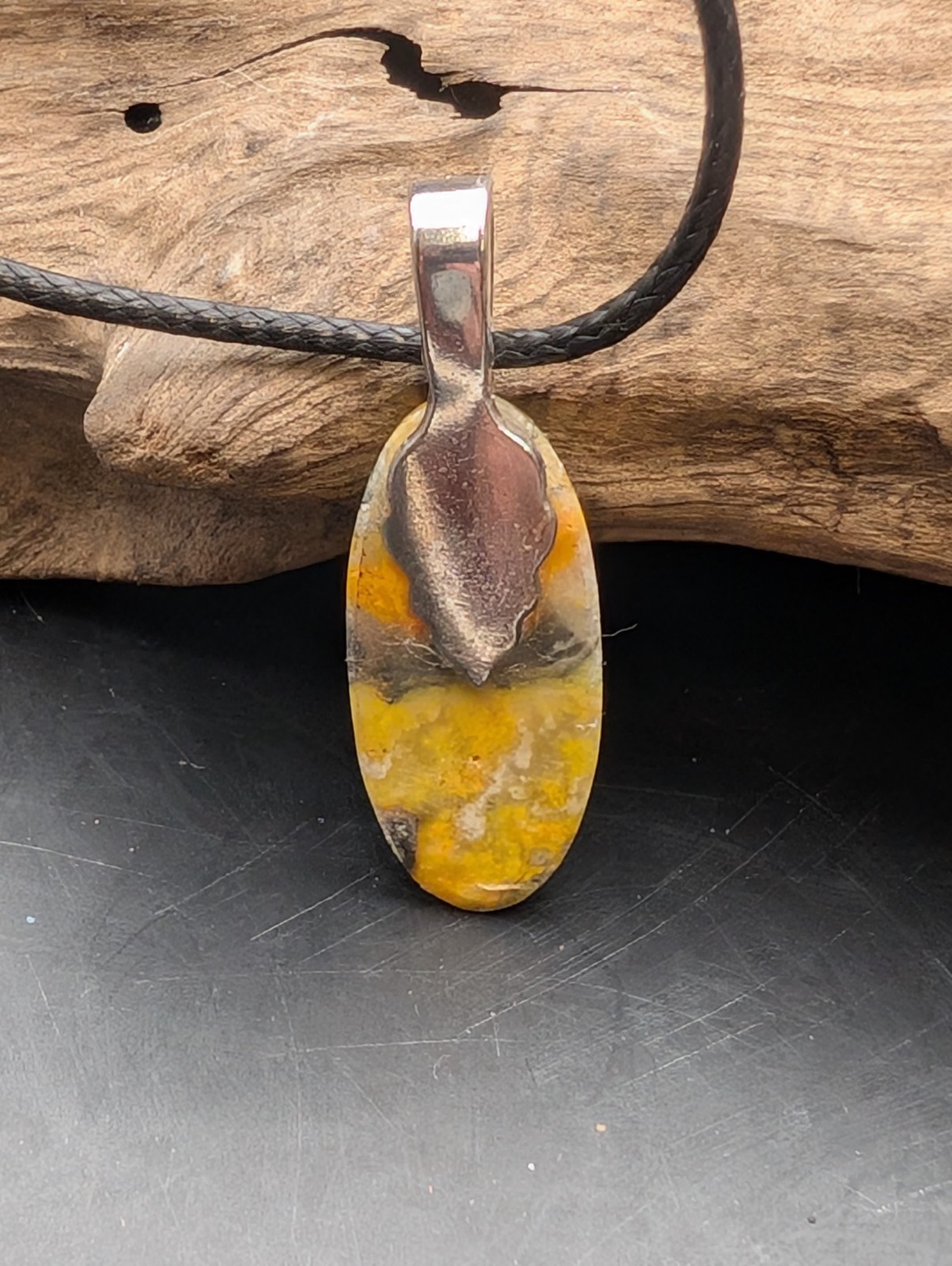 Bumblebee Jasper Extra Large pendant necklace #191