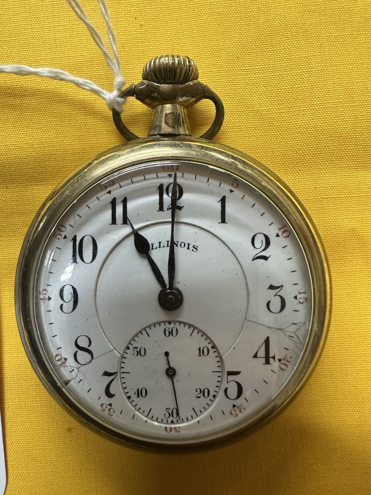 Illinois Grade 706 Model 9 16s 19j Double Roller 1921 Picket Watch RUNS