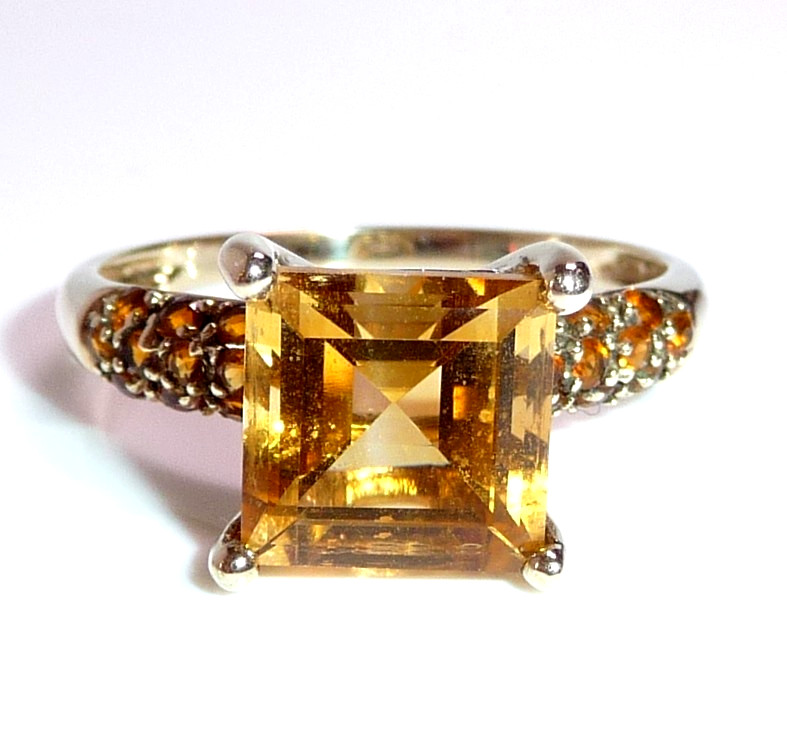 Ring 333 gold yellow gold 3.00ct. Citrine size 63 / 20 mm changeable 2.9g