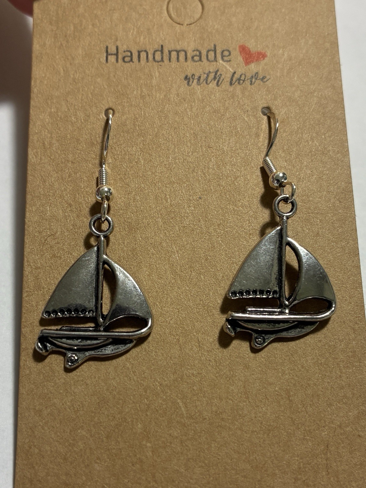 Sailboat Nautical Dangle Earrings Sterling Silver Hypoallergenic Handmade NEW