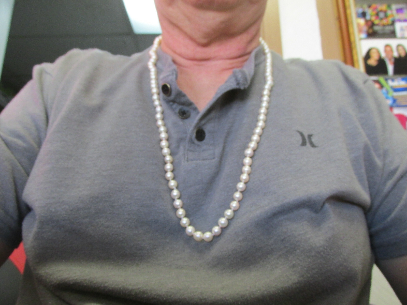 30 inch 7-7.5 mm Akoya Pearl Necklace Knotted on Silk with 14k Clasp MAKE OFFER