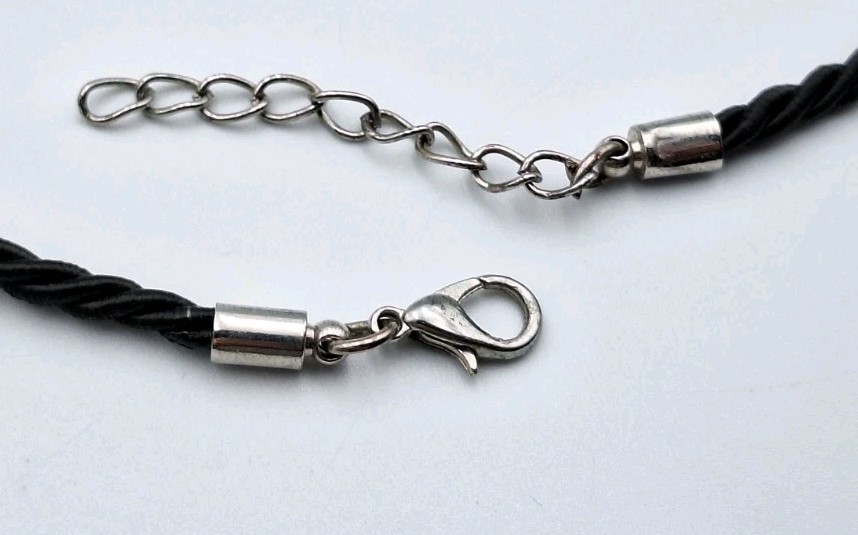 Black Mannequin Dress Form Art Pendant Necklace Black Braided Cord 19″-20″ *RARE