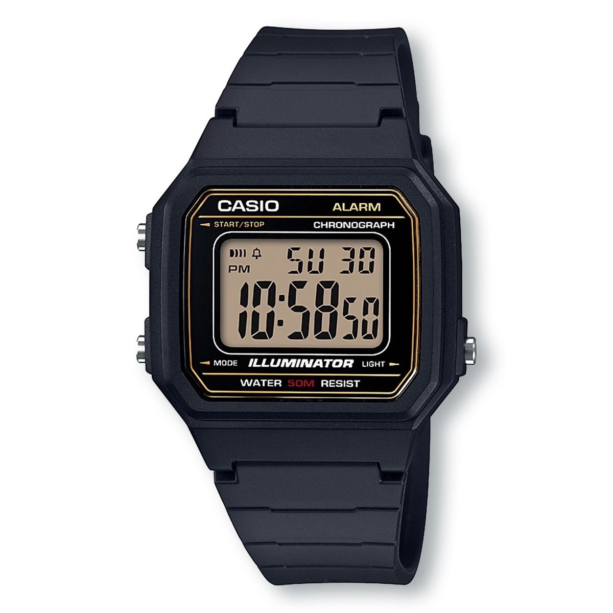 CASIO W217H-9A Classic Illuminator Easy to Read Watch, Black