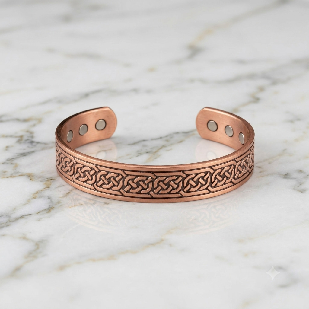 Pure Copper Magnetic Bracelet Arthritis Pain Therapy Healing Cuff Celtic