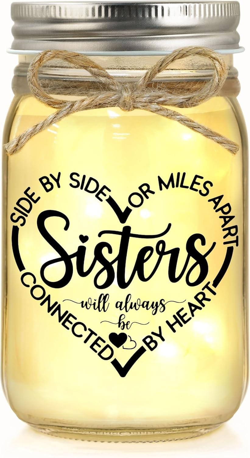 Heartwarming Sister Mason Jar Gift with Light – Perfect for Every Occasion
