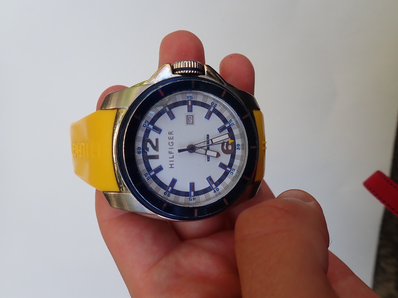Tommy Hilfiger Yellow Blue Watch Mens