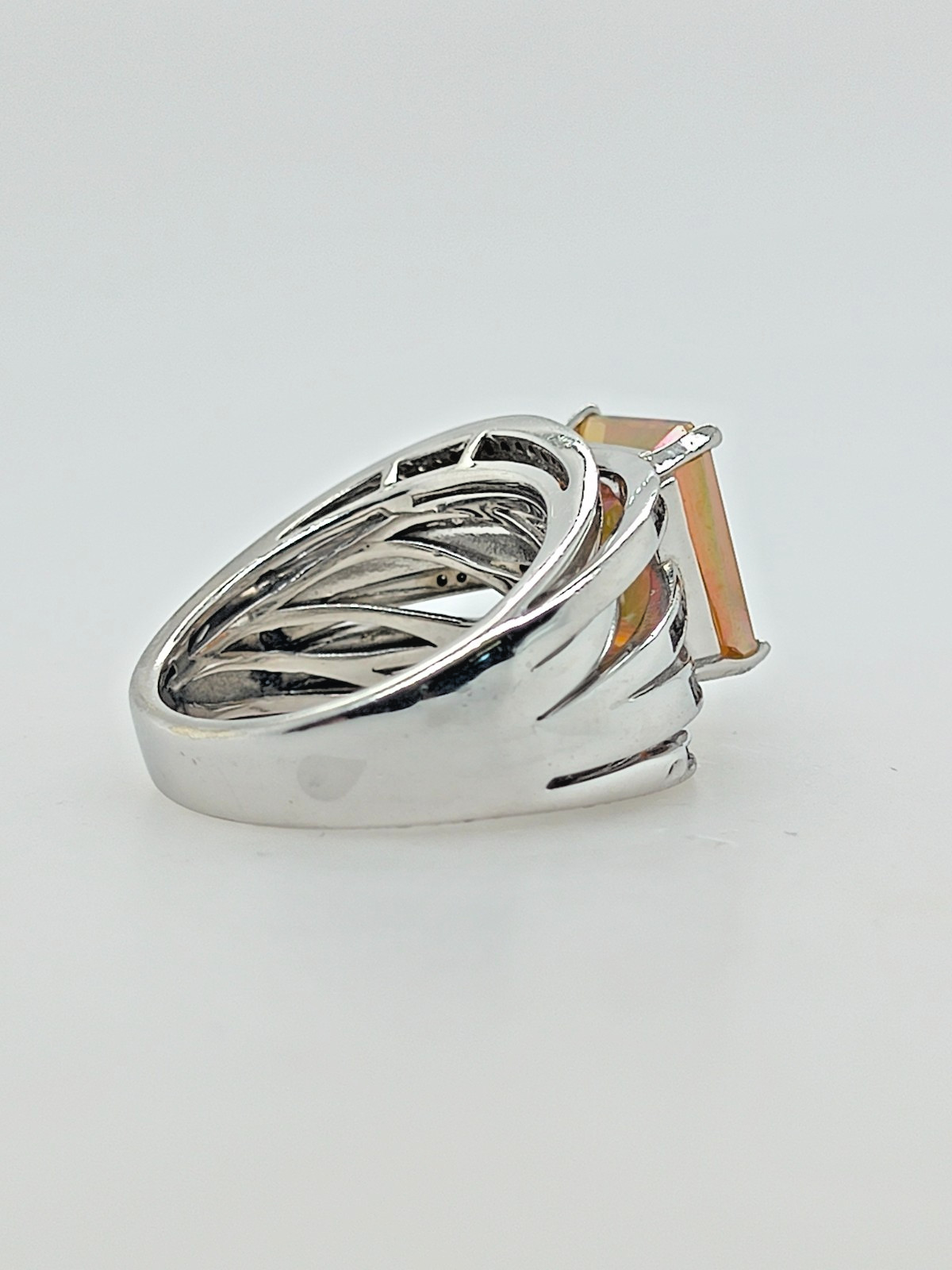 Sterling Silver Northern Lights Quartz Ring for Women Size 8