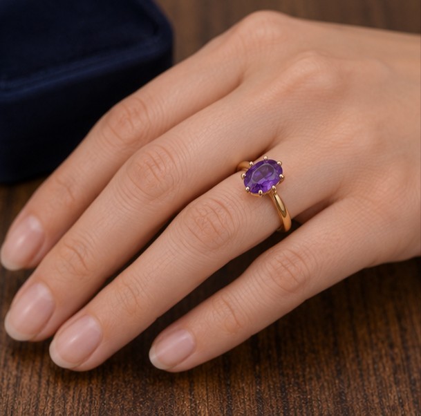 3.12 Ct Oval Cut Natural Sapphire Diamond Proposal Ring 14K Solid Yellow Gold