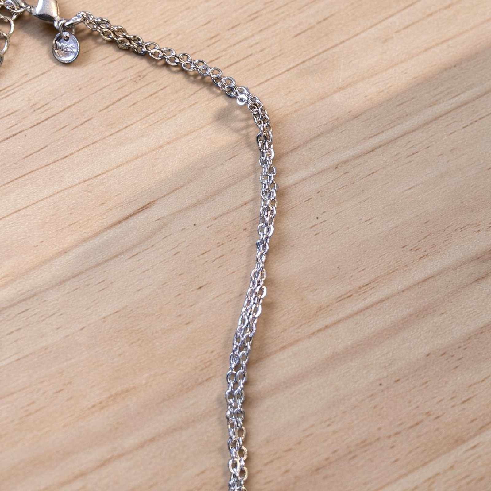 Vintage M&S Marks Spencer Lavender Glass Crystal Bead Cluster Necklace 17″-20″