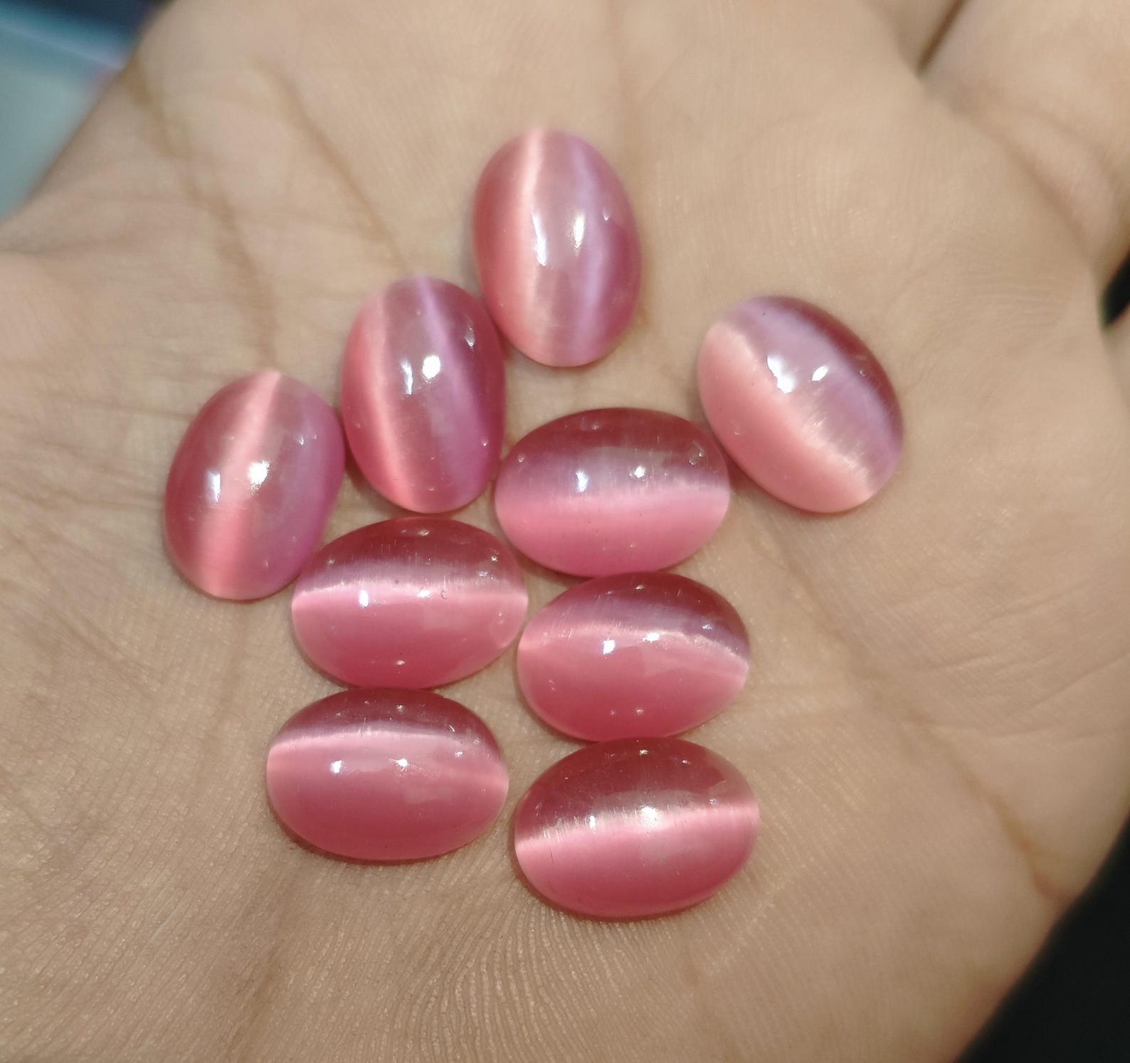 Natural Pink MonaLisa Gemstone Oval Cabochon 5x7mm to 20x25mm Loose Gemstone