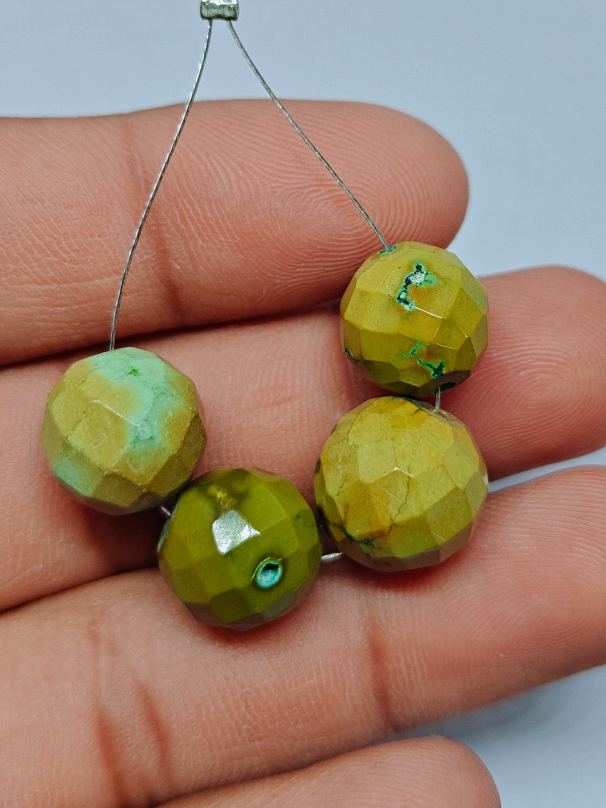 Turquoise Faceted Round Ball Beads, Loose Natural Gemstone For Jewelry Supplies
