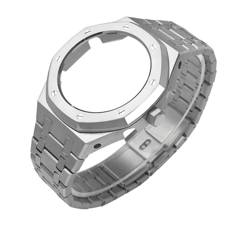 For G-Shock GA2100 GA2110 CasiOak Mod Kit 5th Gen Steel Bezel Case Rubber Strap