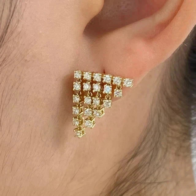 2.1Ct Round Cut Lab-Created Diamond Women’s Stud Earrings 14K Yellow Gold Plated