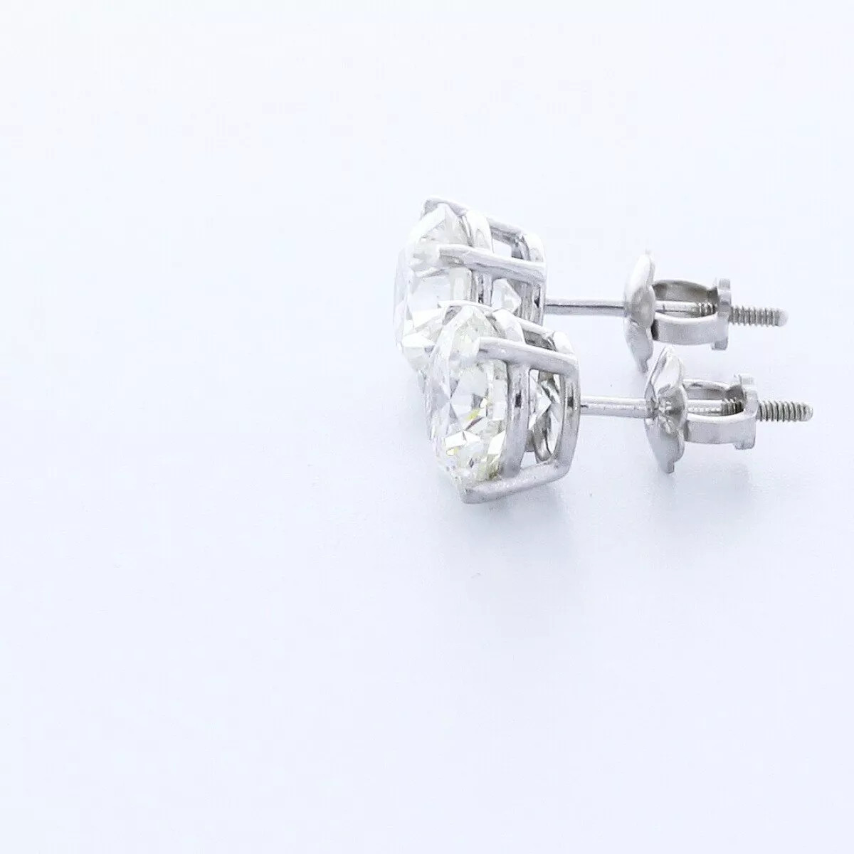 Stud Earrings Classic Solid 14K Yellow Gold 2.51 CT Round Natural Diamond G SI1