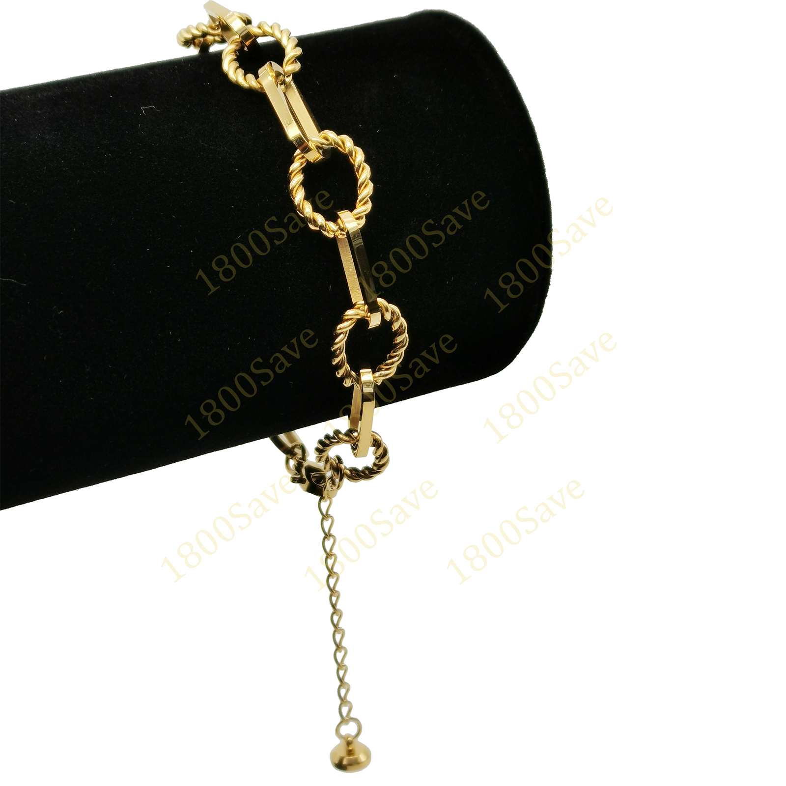 18K Gold Filled Tarnish-Resist Nickel/Lead-Free Rounded Rectangle Link Bracelet