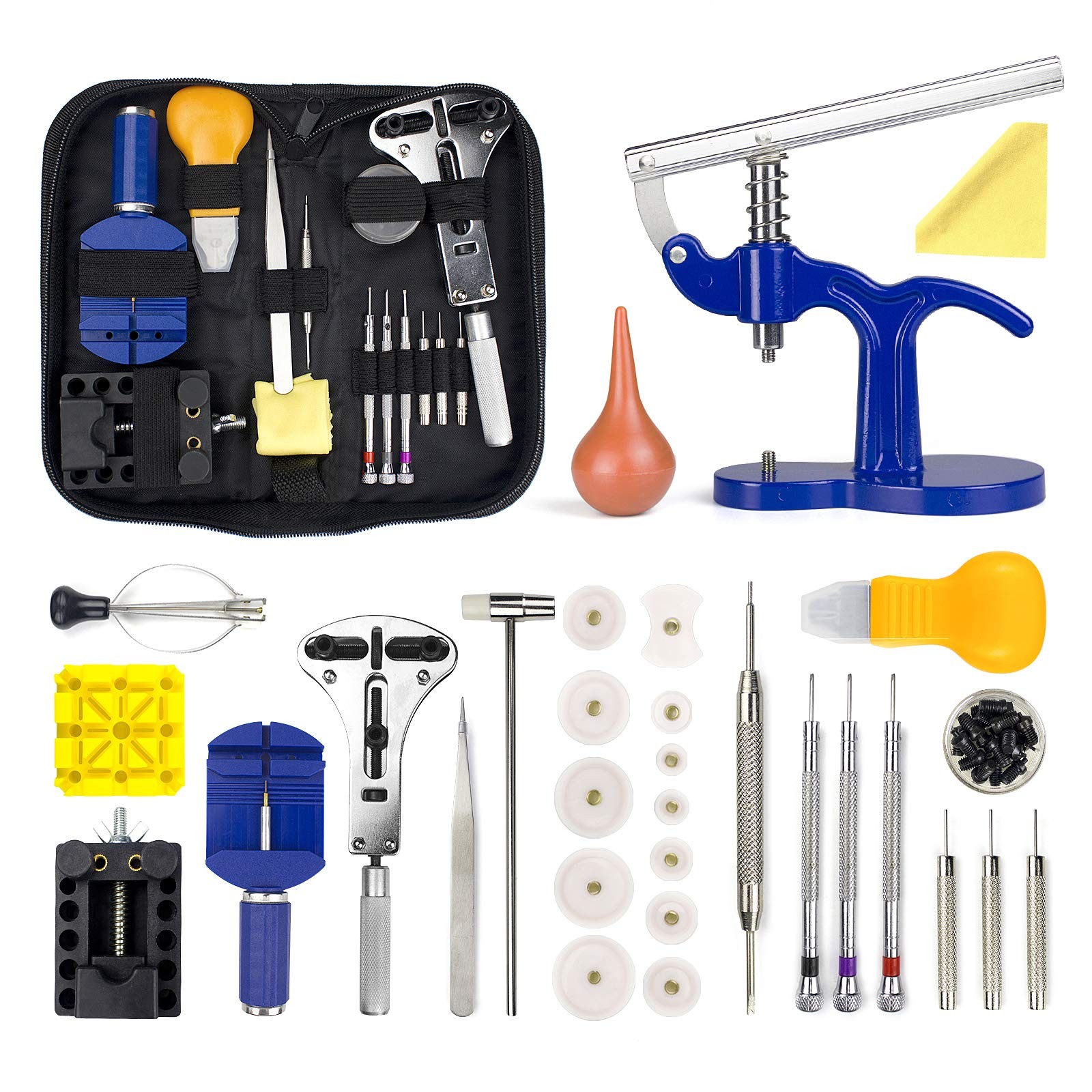 Watch Repair Kit with Press, Band Link Pin Tool, Battery Replacement Tools