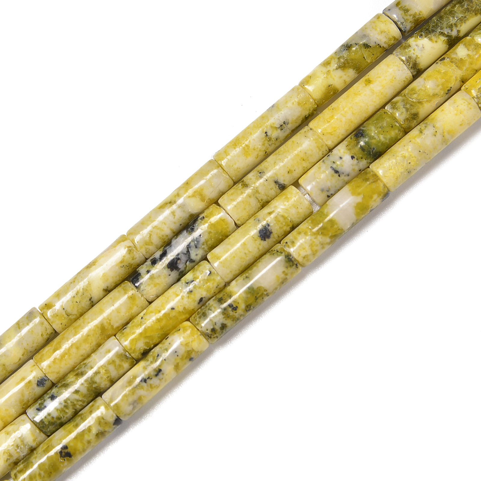 Natural Yellow Turquoise Cylinder Tube Beads Size 4x13mm 15.5” Strand
