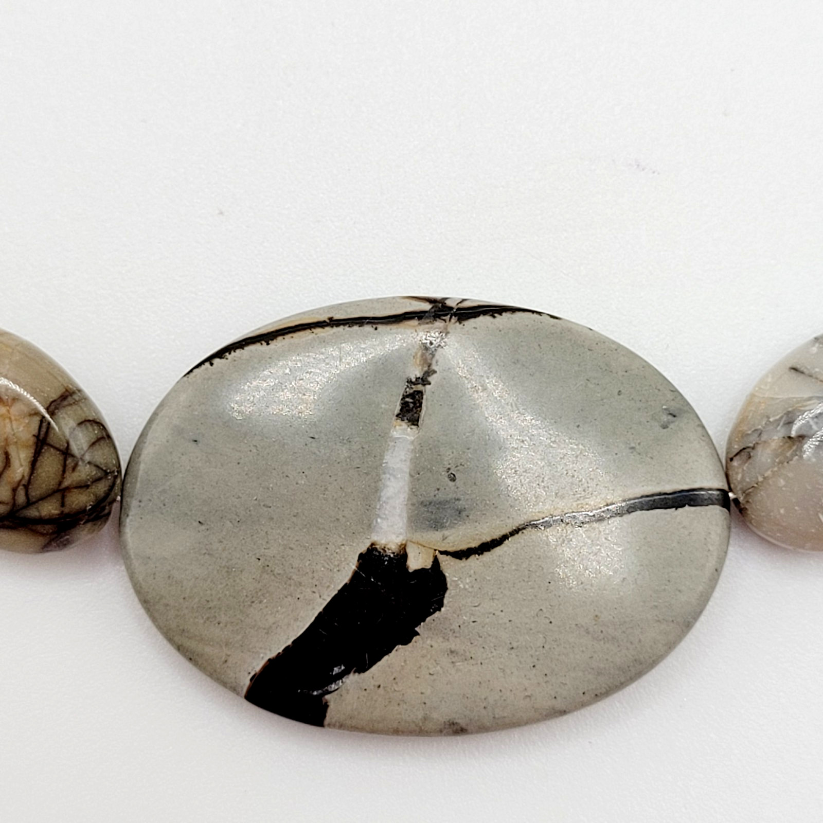Artisan Picasso Jasper Bead Asymmetric Focal Stone Piccadilly Vtg Necklace 32 in