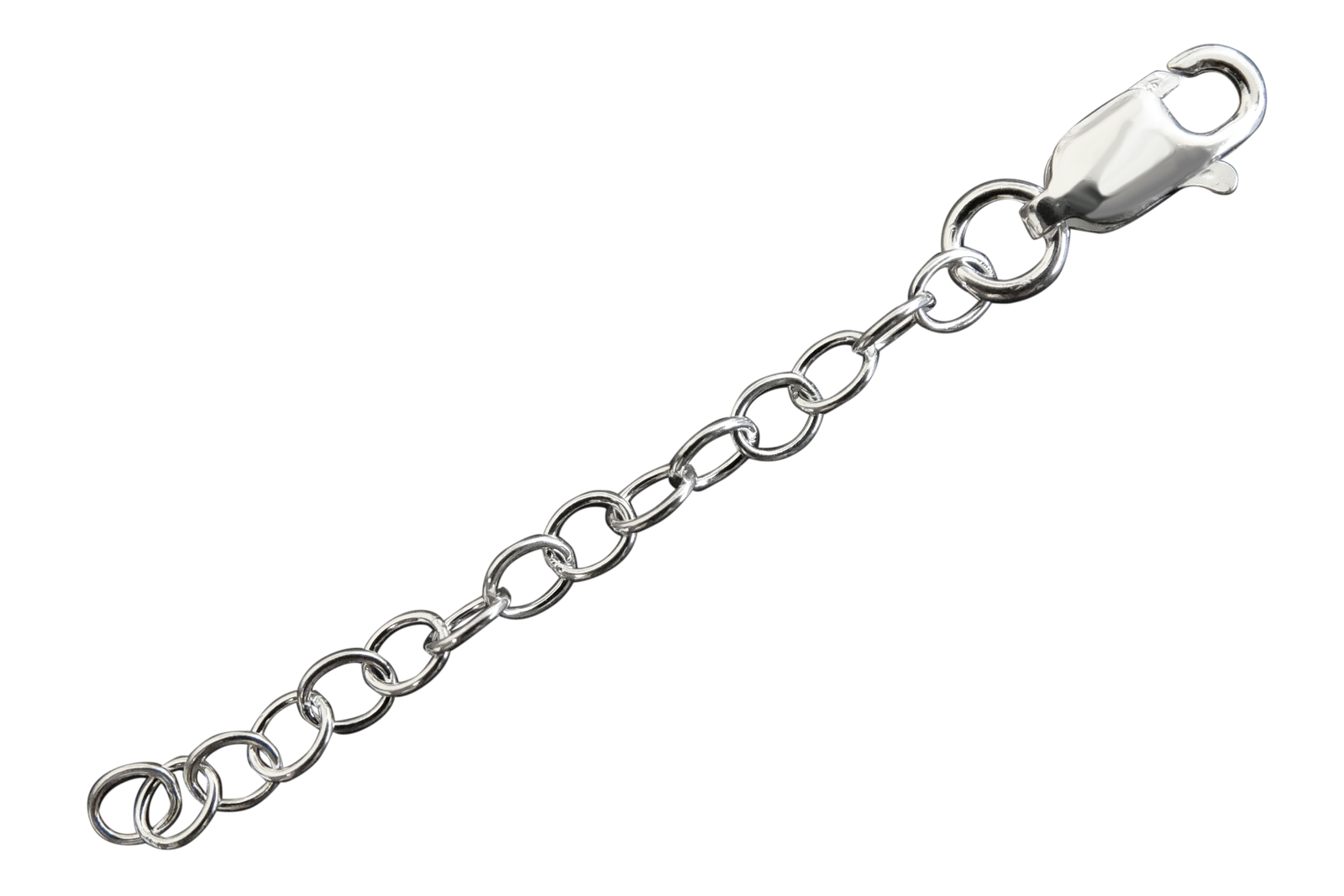 Sterling Silver Chain EXTENDER 2 inch w/ Lobster Claw Clasp 3mm 2″ Extension NEW