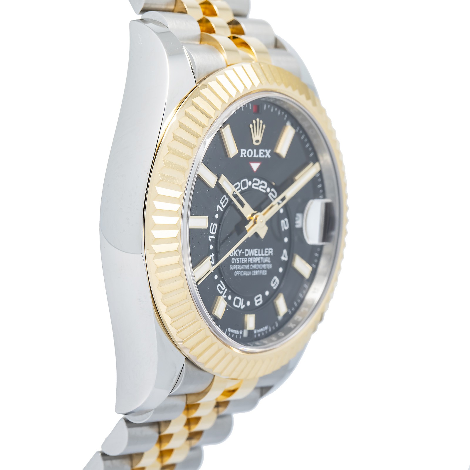 Rolex Sky-Dweller 336933 MINT 18k YG Two Tone Jubilee Black Dial Auto Watch 42mm