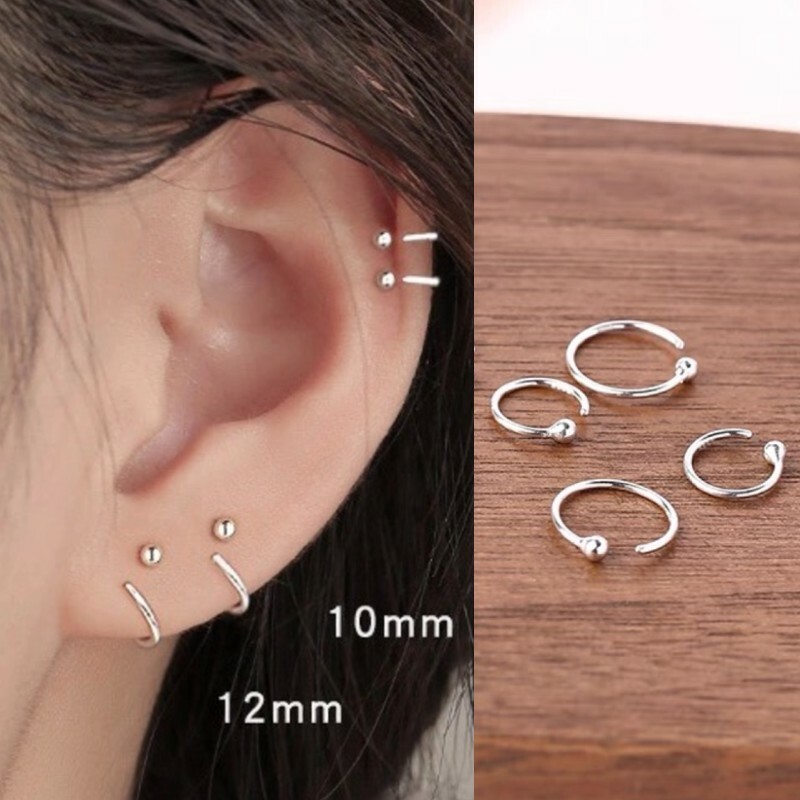 Womens Surgical Steel Sleeper Tiny Round Huggie Hoop Earrings Fashion Jewelry