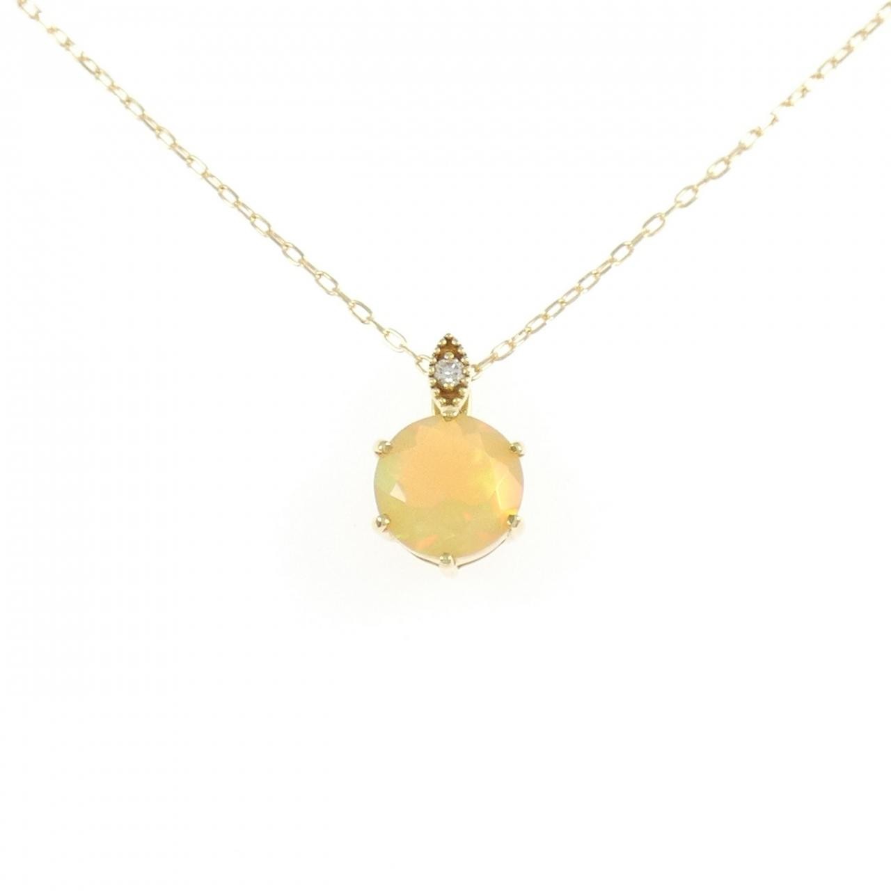 Authentic 18K Yellow Gold Opal Necklace #270-004-107-2872