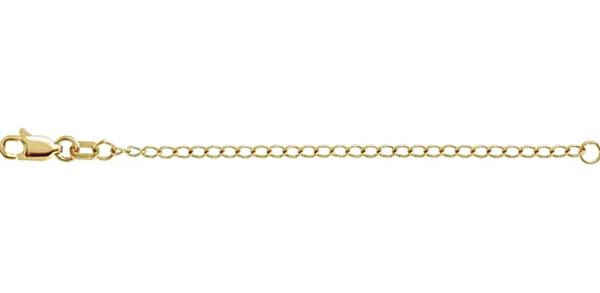18k 1.8mm CURB Solid Yellow Gold 8mm Lobster 3″ Chain Extender Safety MIDAS